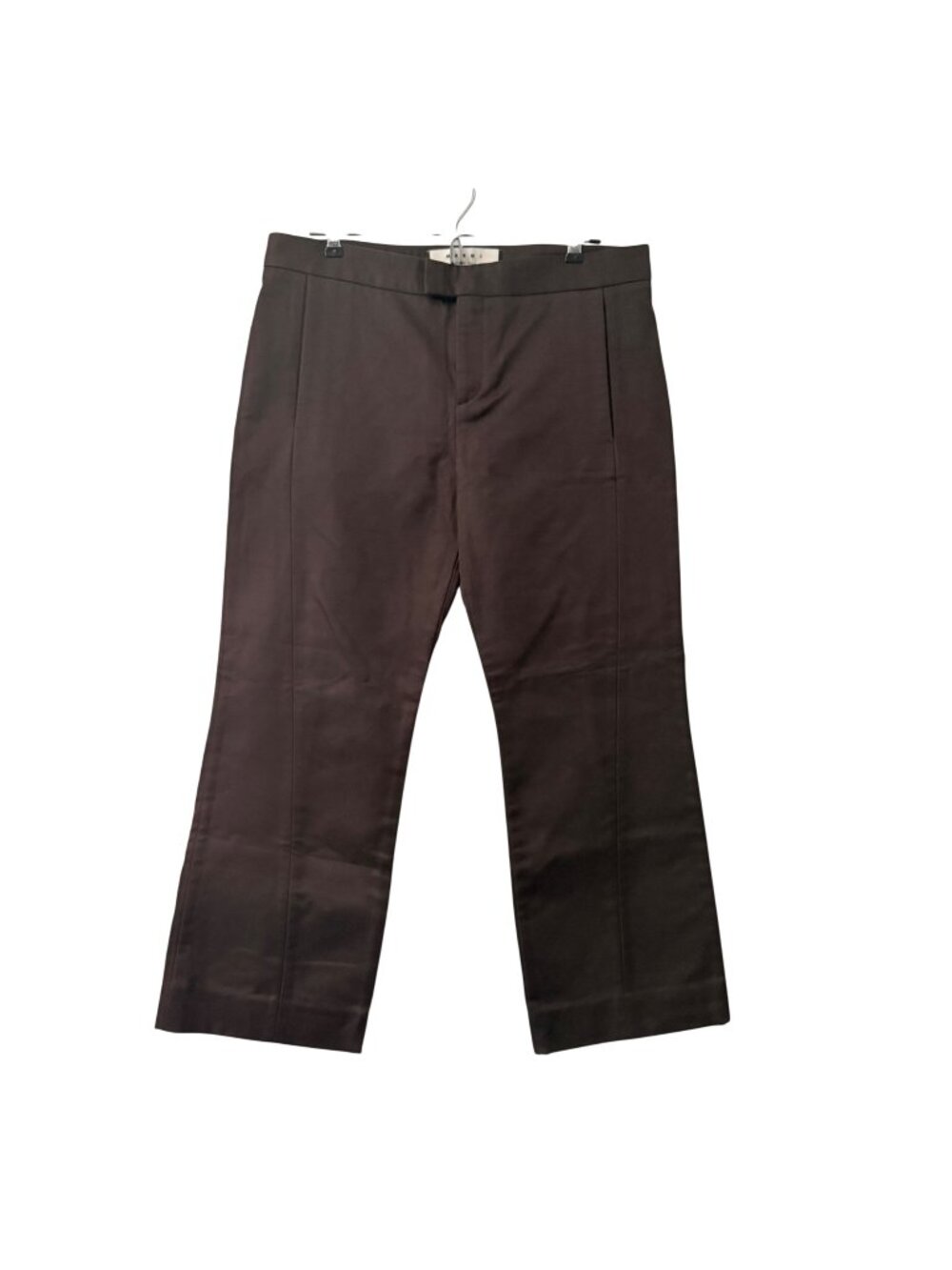 Marni Womens 8 Commessa Chocolate Brown Straight Leg Trouser Pants Career
